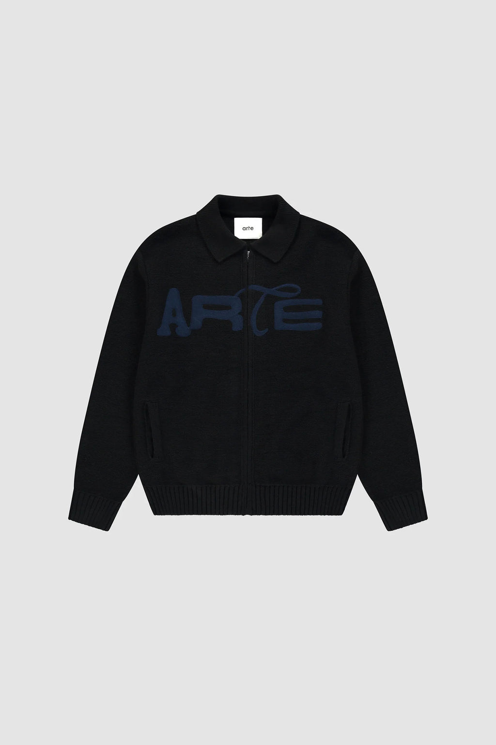 Arte - Cardigan Stencil Zip Black
