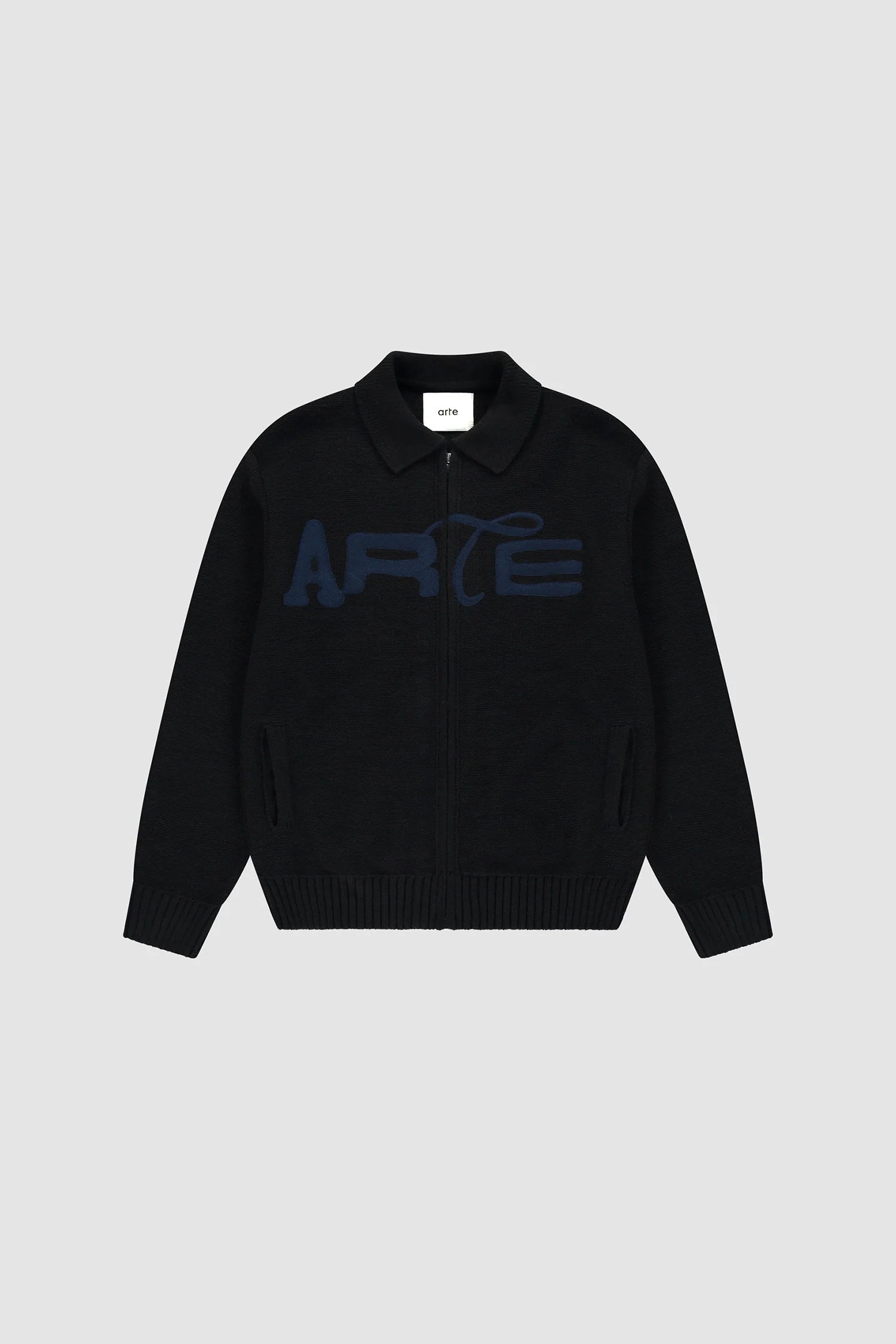 Arte - Cardigan Stencil Zip Black