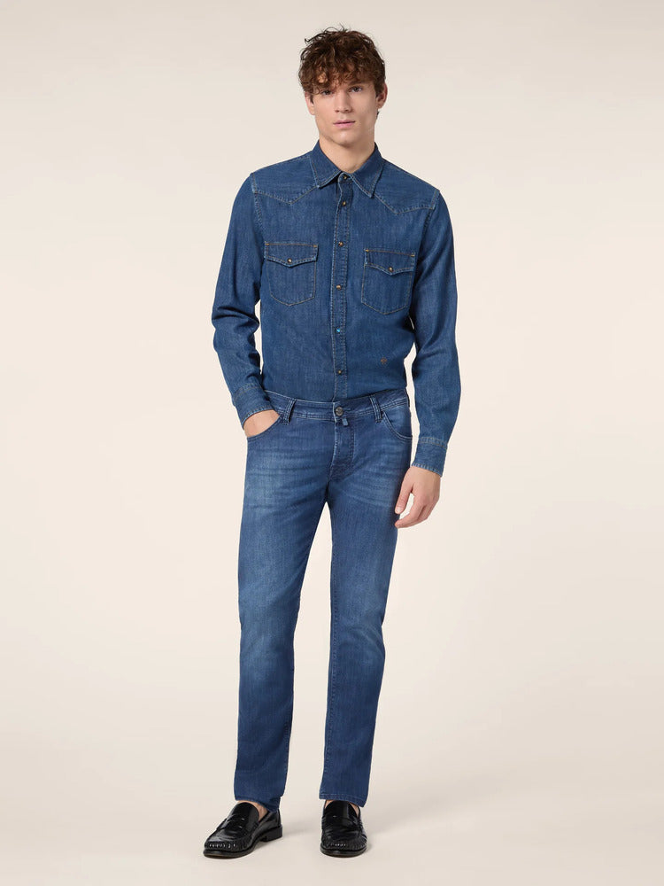 Jacob Cohen - Chemise jeans western Medium Blue