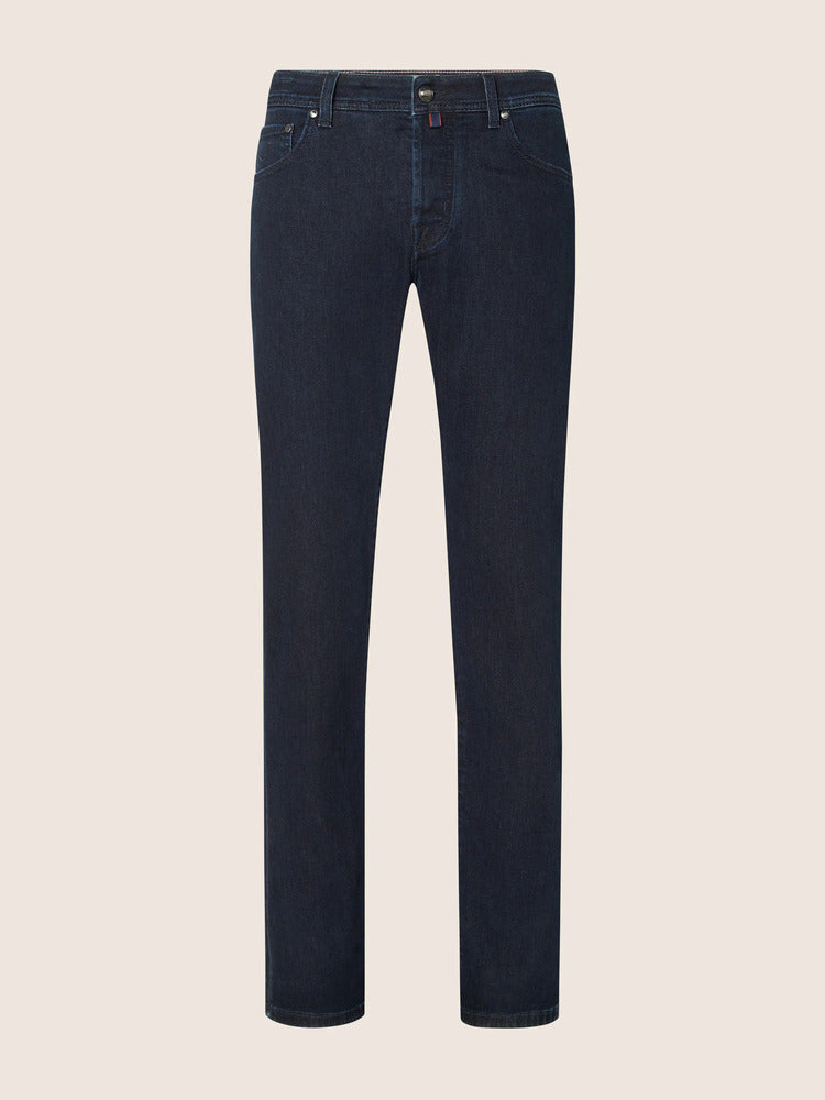 Jacob Cohen - Jean Nick en denim doux super stretch de coton et lyocell bleu foncé, coupe slim, 5 poches