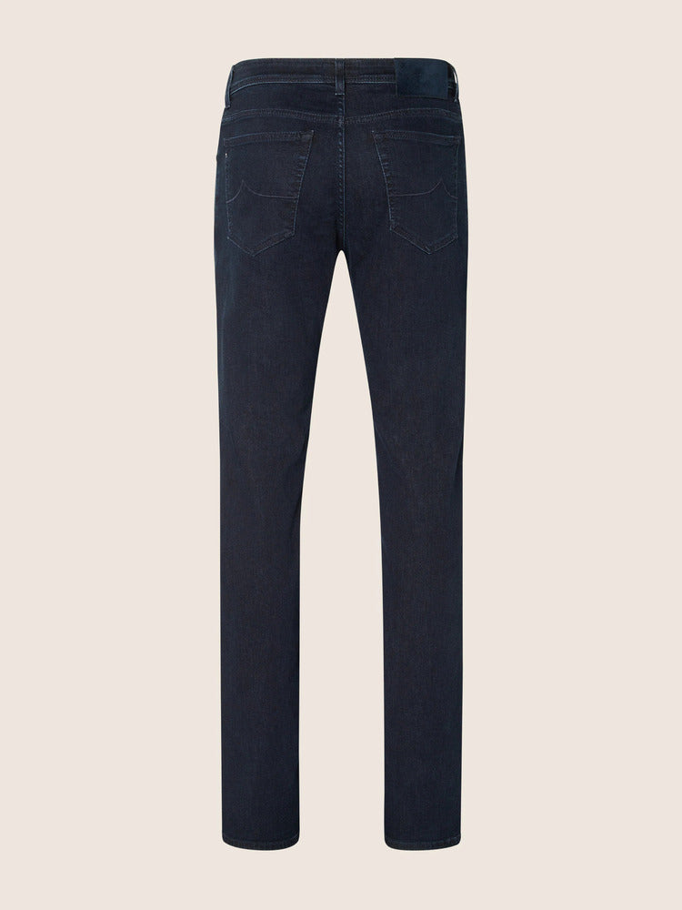 Jacob Cohen - Jean Nick en denim doux super stretch de coton et lyocell bleu foncé, coupe slim, 5 poches