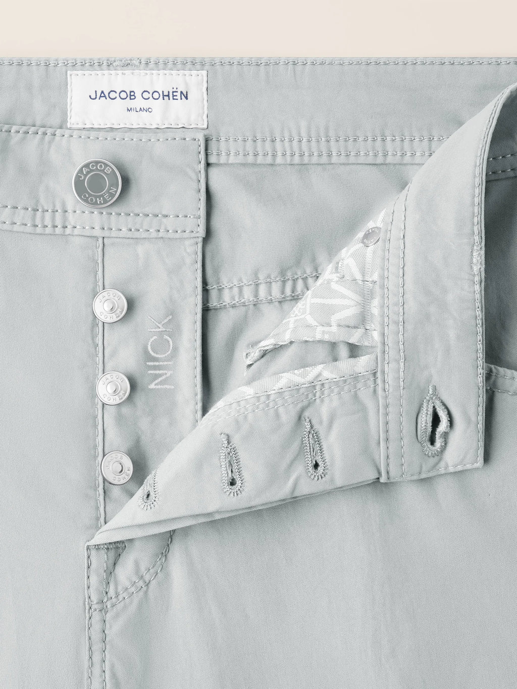 Jacob Cohen - Pantalon Nick en gabardine de coton Opaline