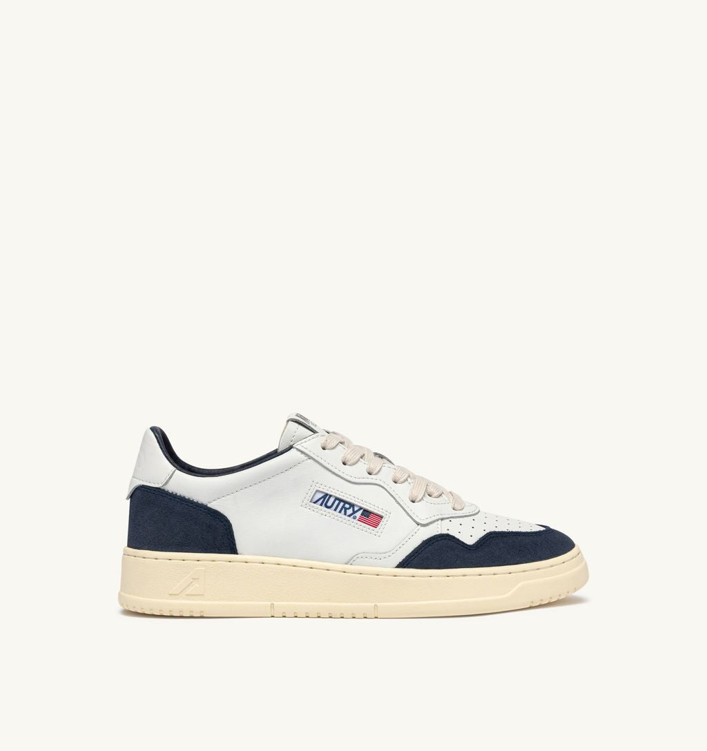 AUTRY - Basket Medalist Low Soft Leather/Suede White/Denim