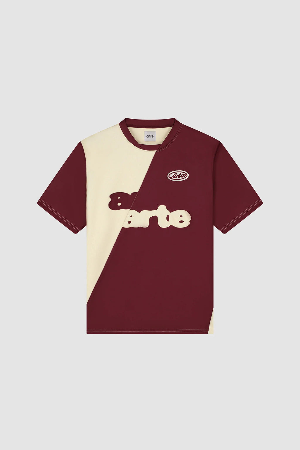 Arte - T-shirt Football Bordeau/Crème