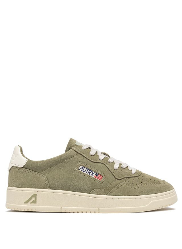 AUTRY - Basket Medalist Low Finish/suede GreyGreen/ White
