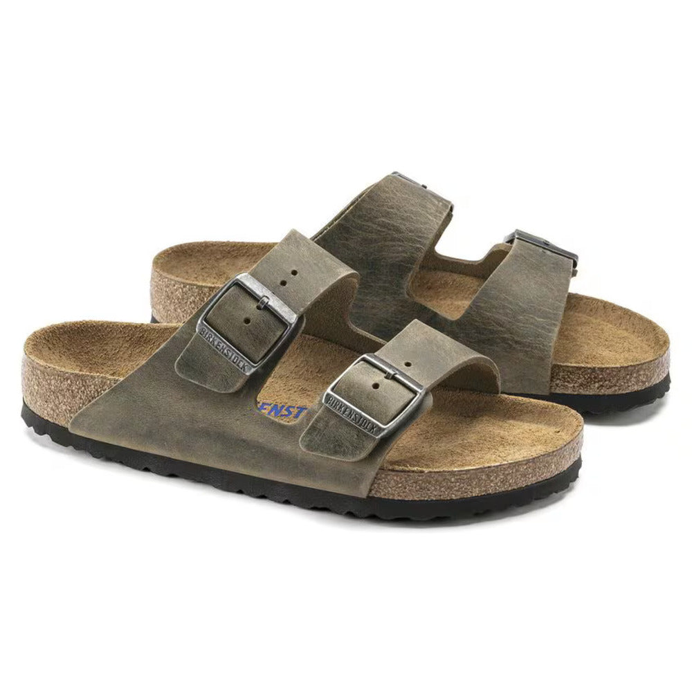 BIRKENSTOCK - Arizona cuir huilé Faded Khaki
