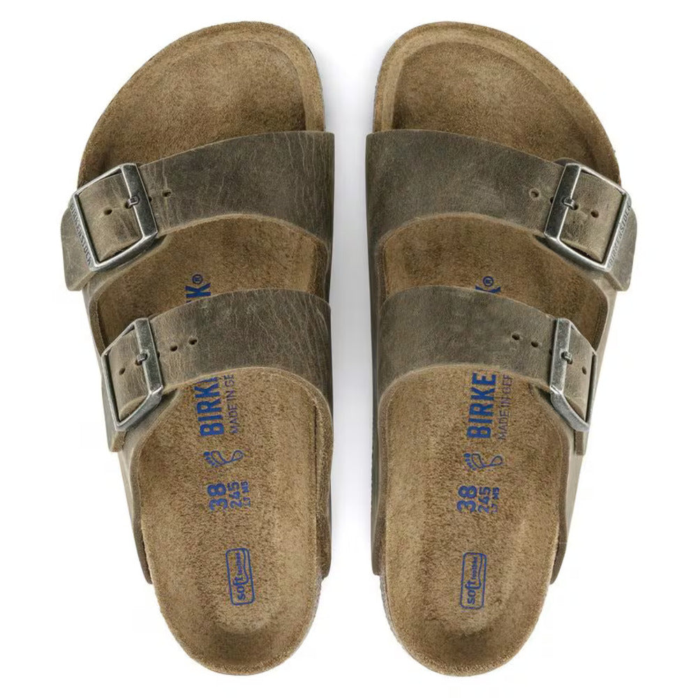 BIRKENSTOCK - Arizona cuir huilé Faded Khaki