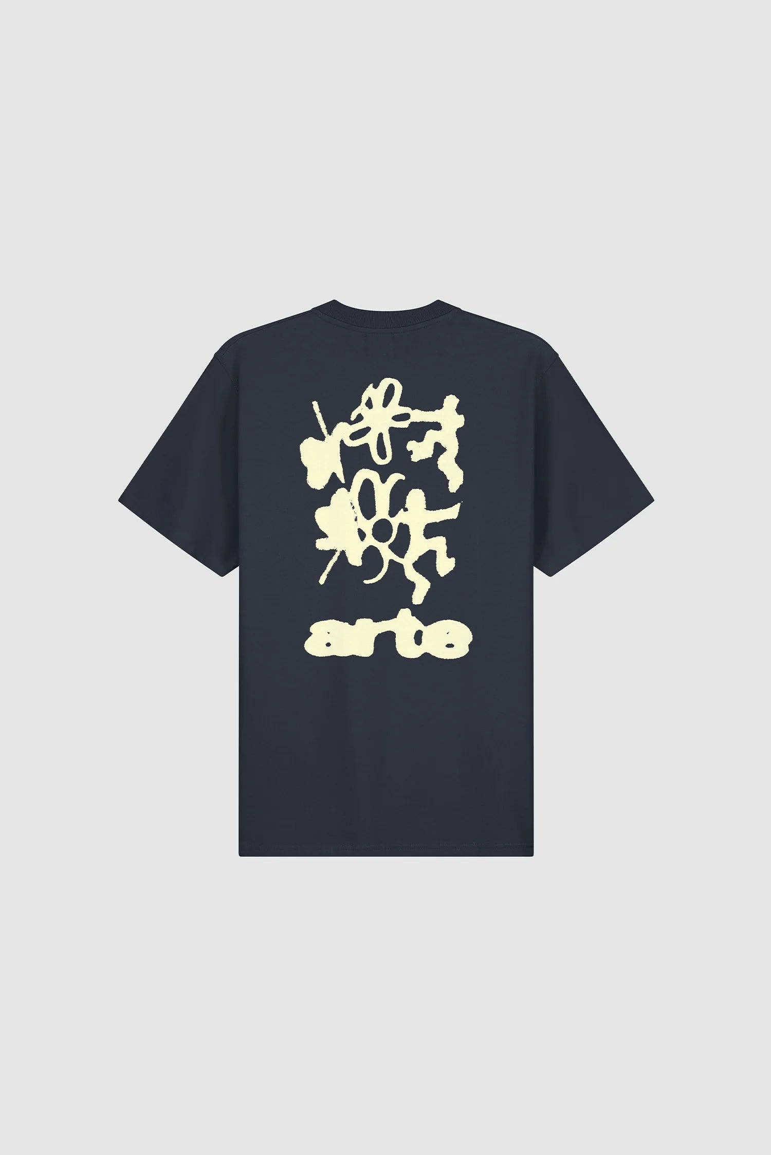 Arte - T-shirt Blurry Back Print Navy