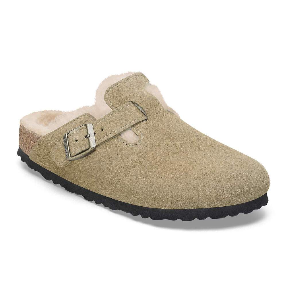 Birkenstock - Boston en fourrure d'agneau Taupe