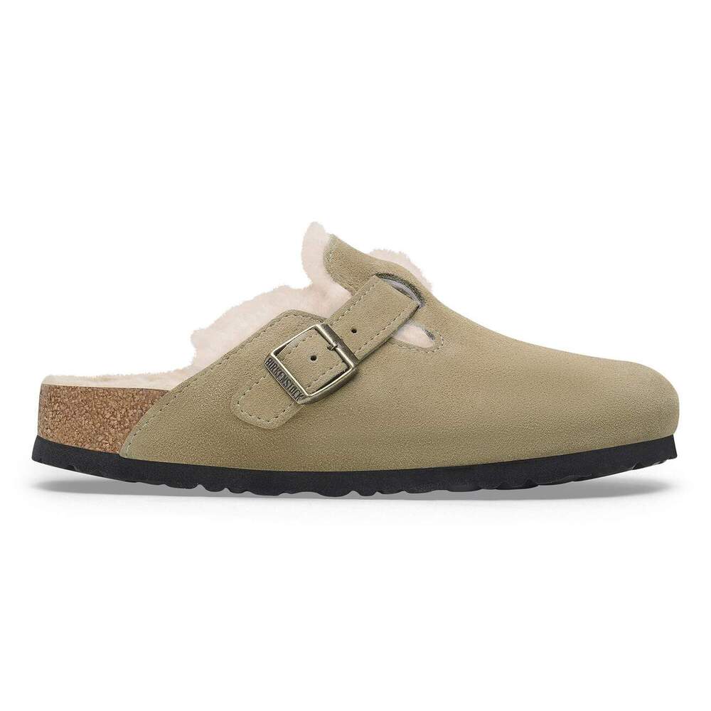 Birkenstock - Boston en fourrure d'agneau Taupe