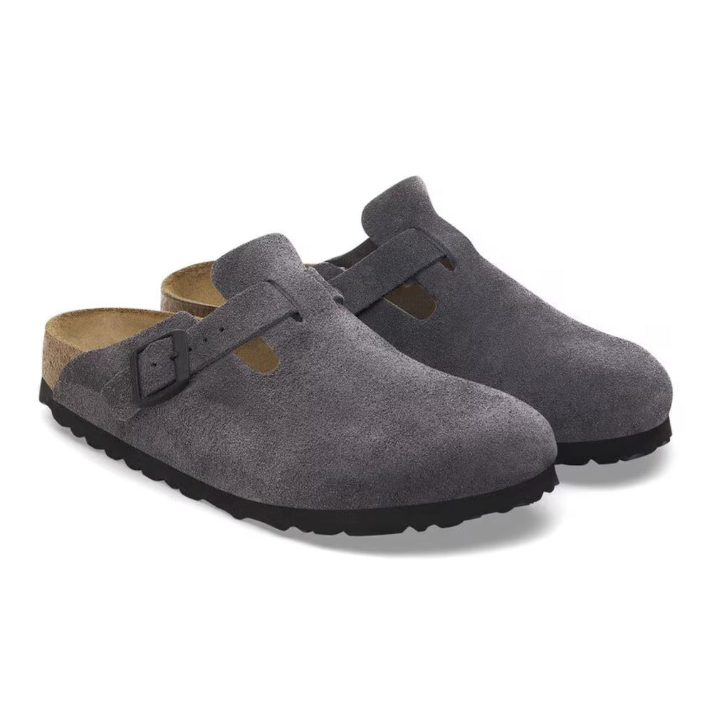 BIRKENSTOCK - Boston Suede Velvet Grey