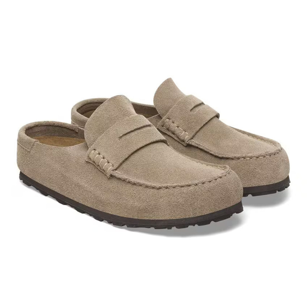 BIRKENSTOCK - Naples wrapped suède Taupe