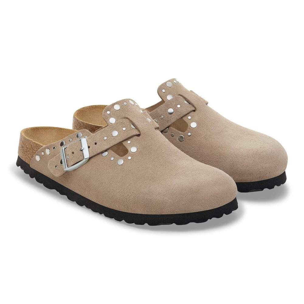 Birkenstock - Boston Rivet Suède Taupe