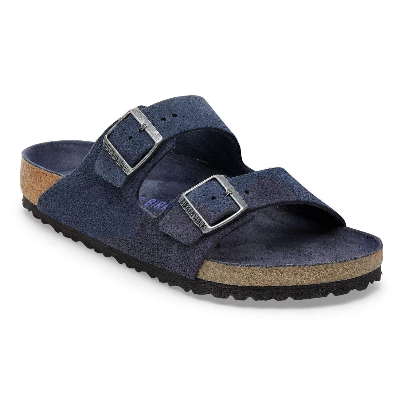 Birkenstock - Arizona lit de pied souple Suède New Navy Tonal