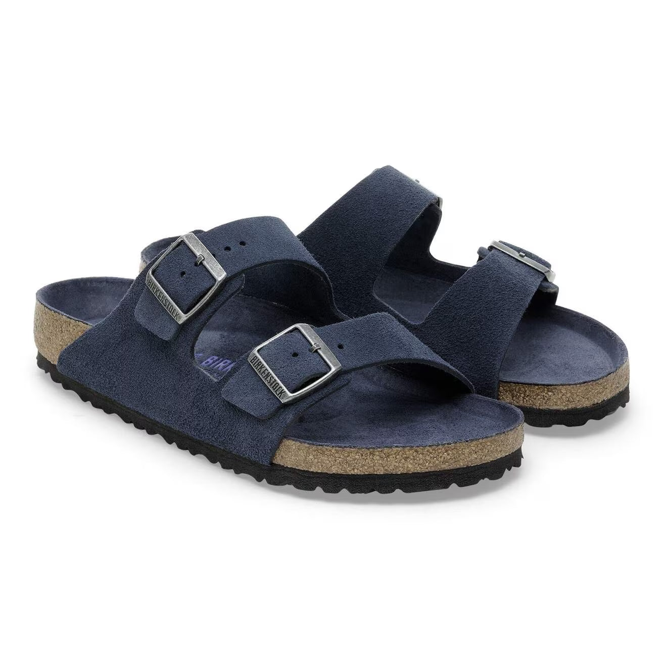 Birkenstock - Arizona lit de pied souple Suède New Navy Tonal