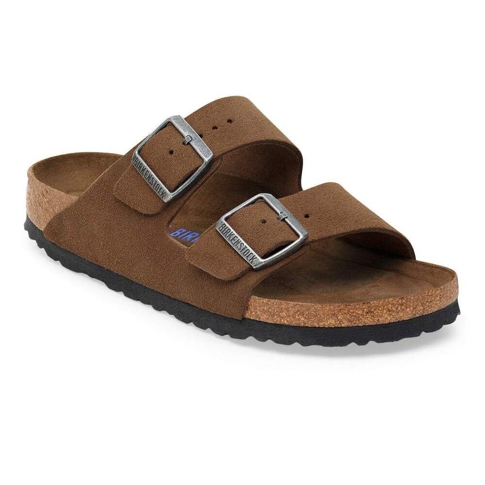 Birkenstock - Arizona lit de pied souple Suède Dark Tea Tonal