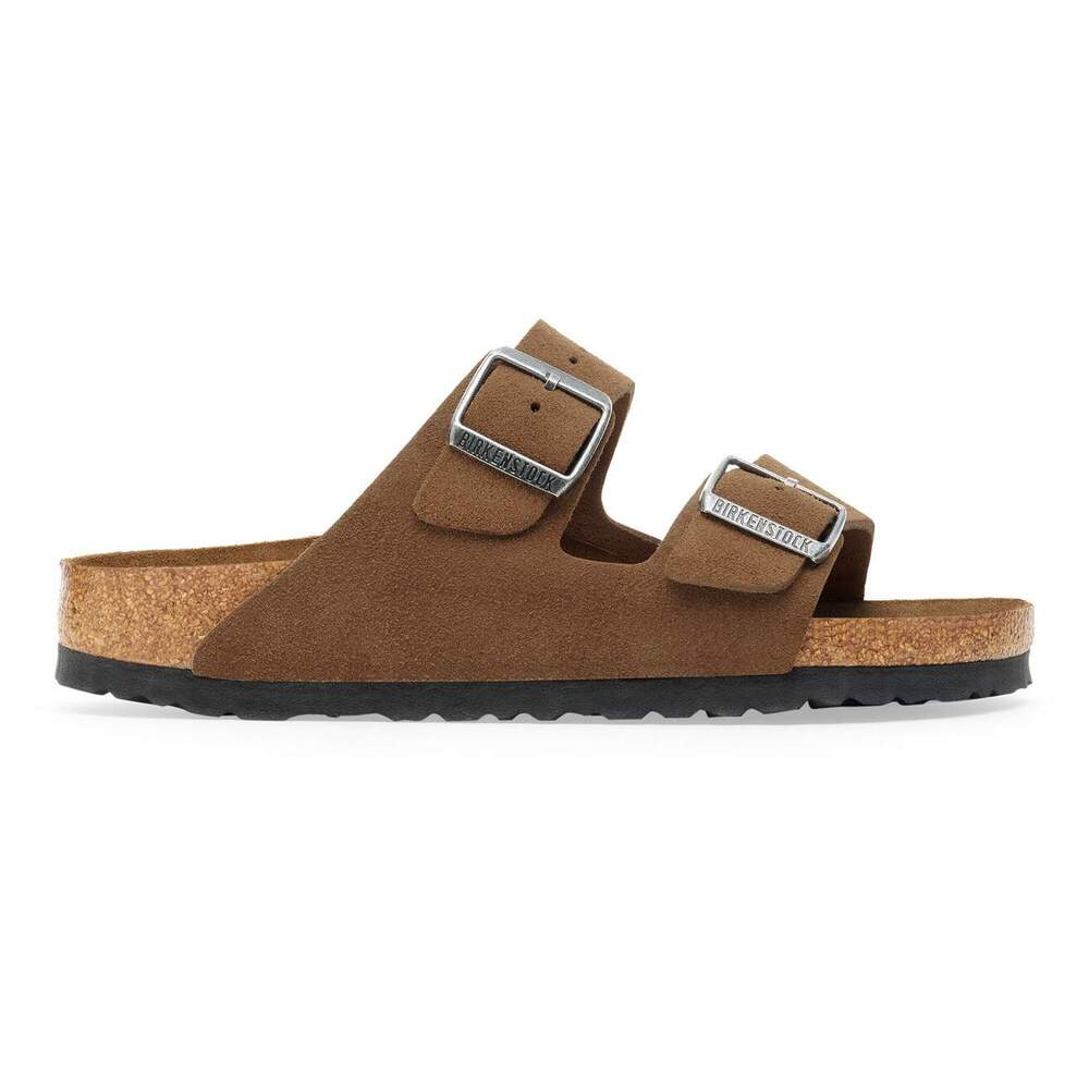 Birkenstock - Arizona lit de pied souple Suède Dark Tea Tonal