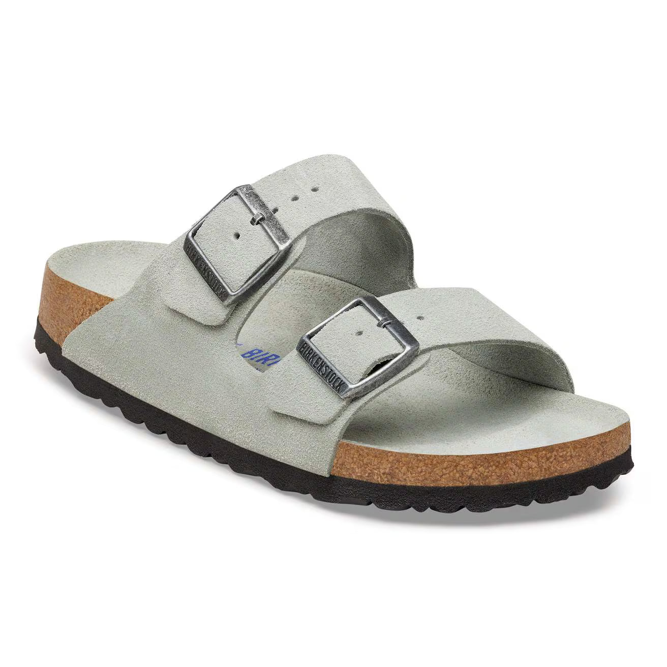 Birkenstock - Arizona lit de pied souple Suède Pure Sage Tonal FB