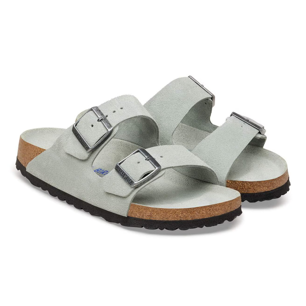 Birkenstock - Arizona lit de pied souple Suède Pure Sage Tonal FB