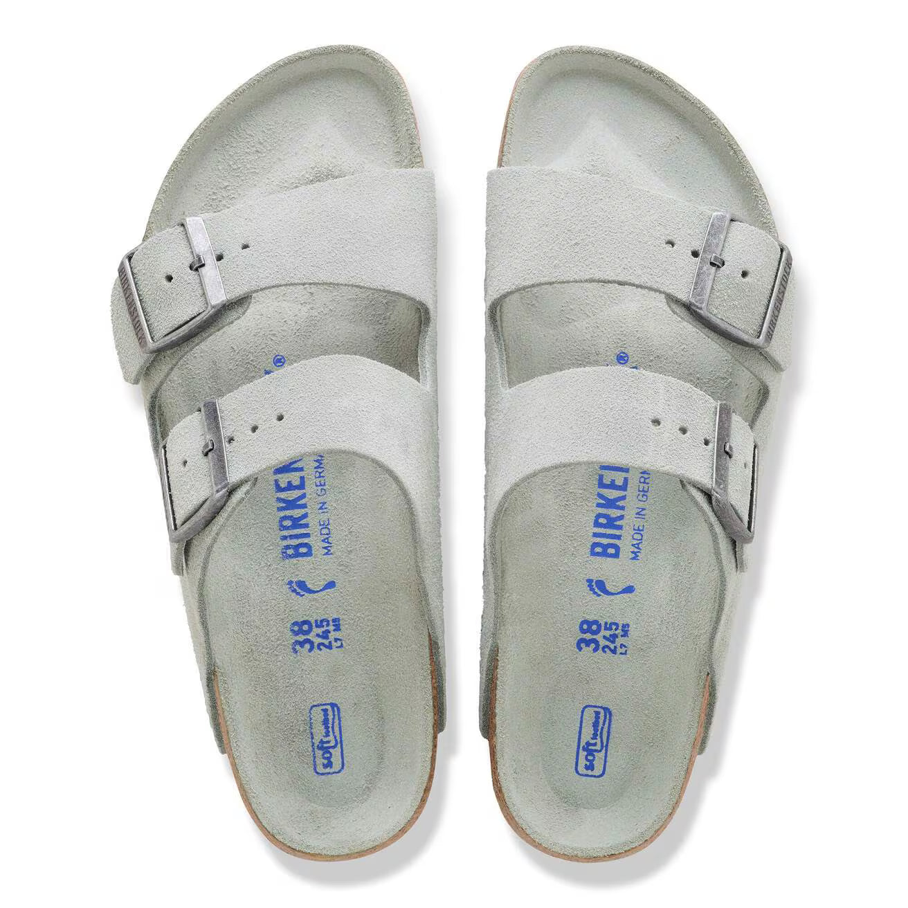 Birkenstock - Arizona lit de pied souple Suède Pure Sage Tonal FB
