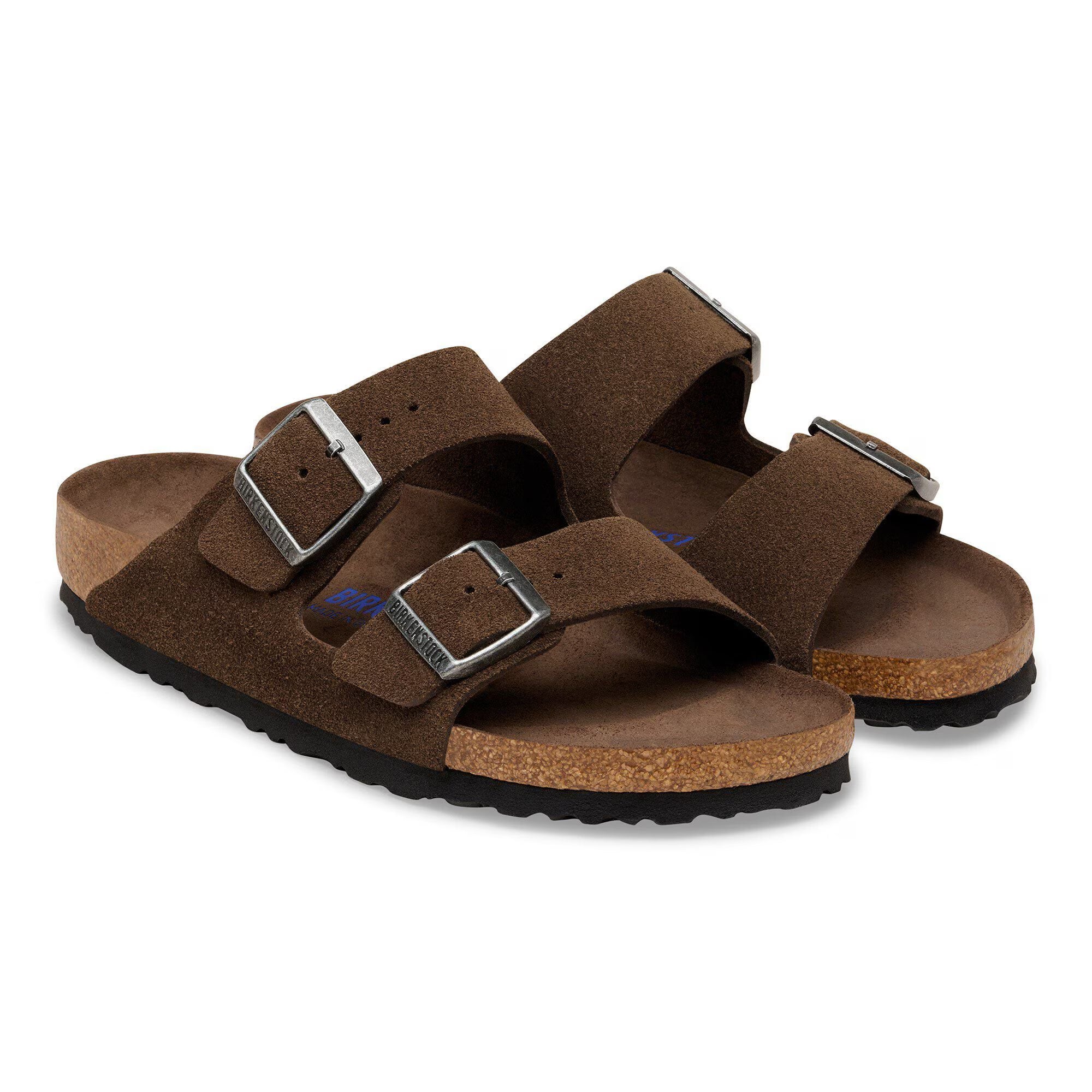 Birkenstock - Arizona lit de pied souple Suède Carafe Tonal FB