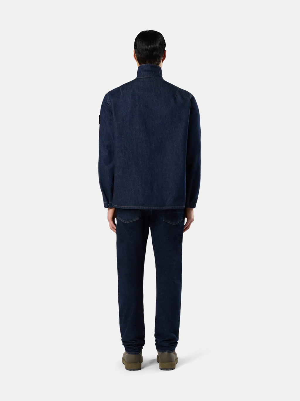 Stone Island - 1200002 Surchemise Coupe confort zippée Bleu Rincé