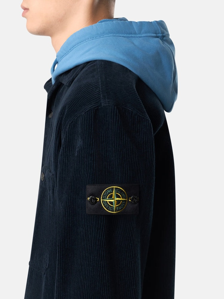 Stone Island - 1200012 Surchemise Velours Bleu Marine