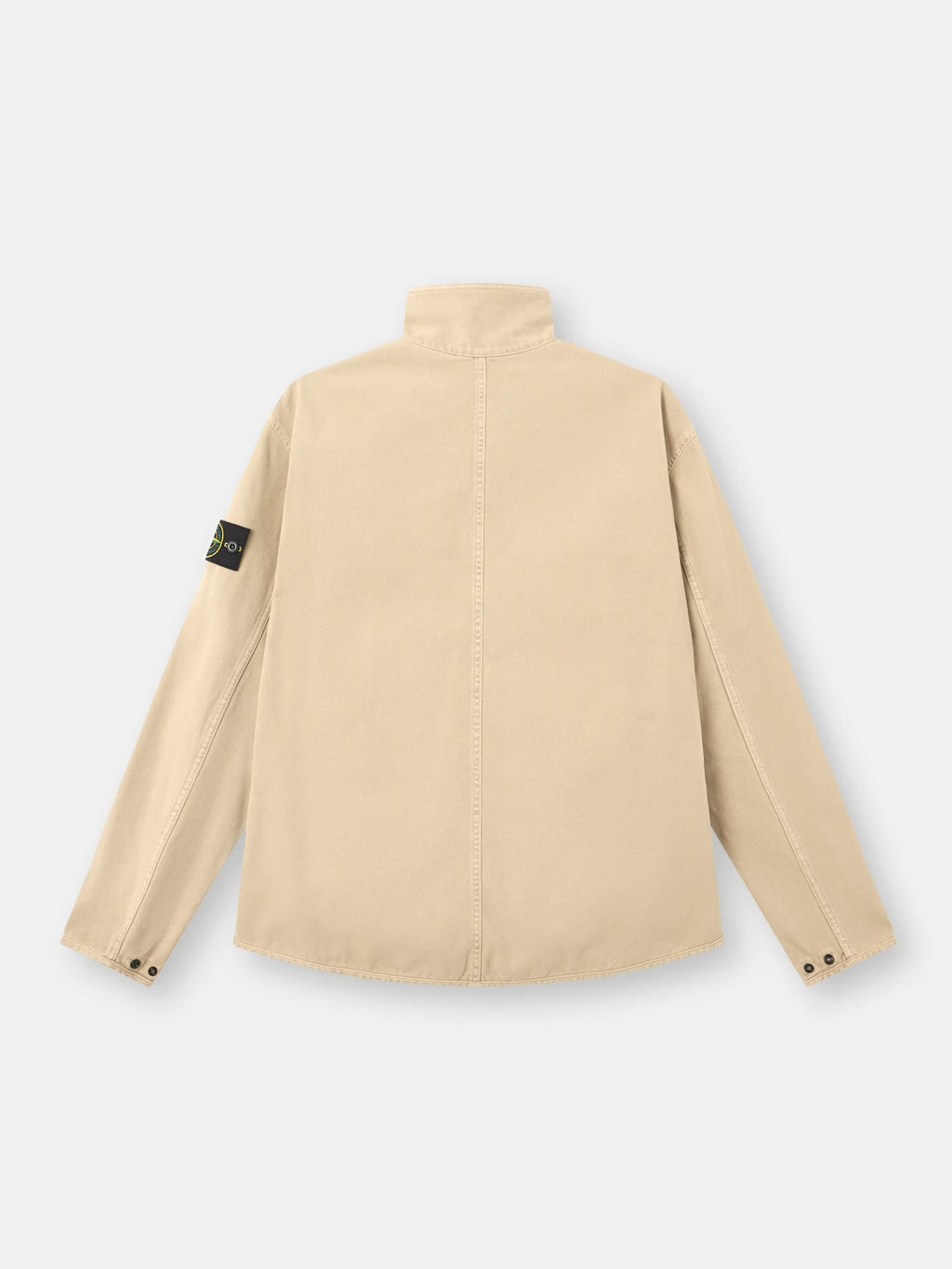 Stone Island - 1200014 Surchemise zipée Organic Panama coton old effect Désert