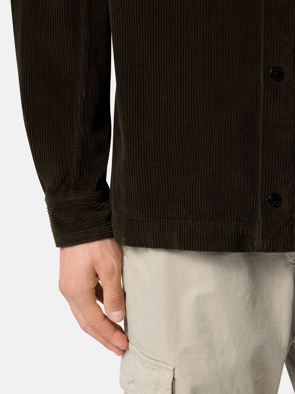 Stone Island - 1200016 Surchemise Velours Organic coton Gris Charbon