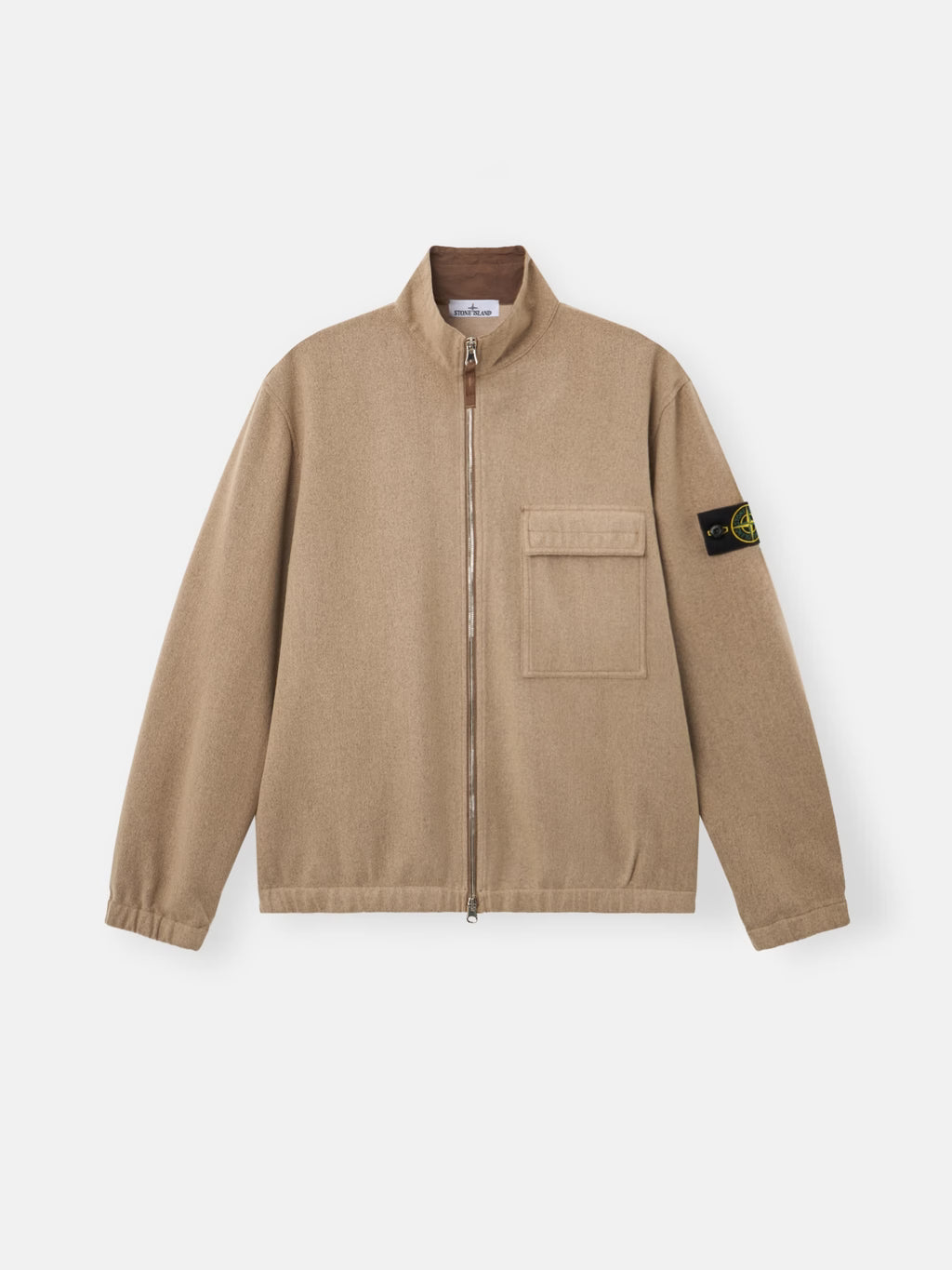 Stone Island - 1200033 Surchemise Zippée Wool nylon Biscuit