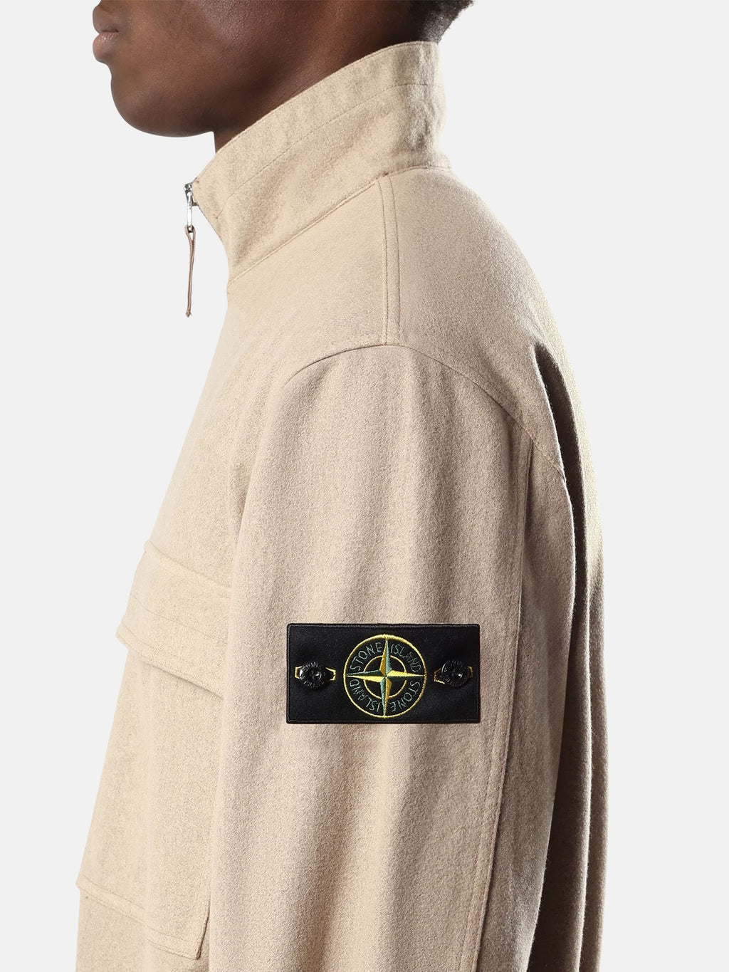 Stone Island - 1200033 Surchemise Zippée Wool nylon Biscuit