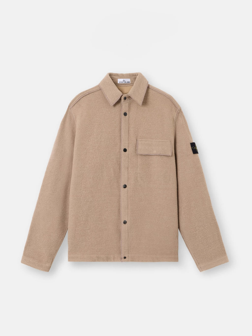 Stone Island - 1200034 Sur Chemise Laine Biscuit