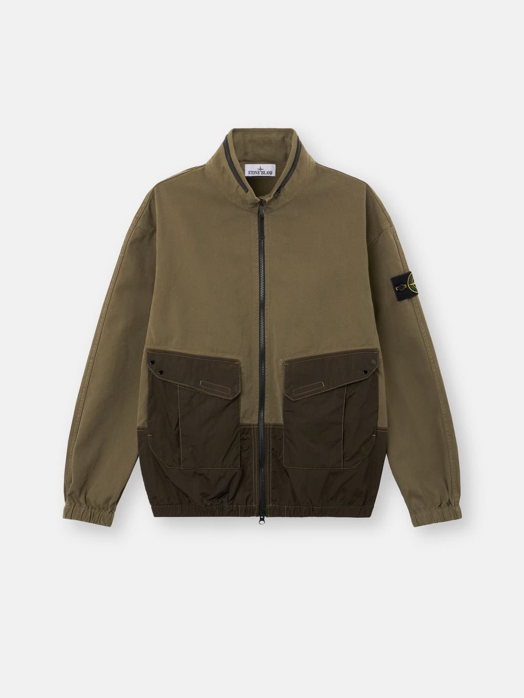 Stone Island - 1200039 Surchemise zippée organic panama Military Green