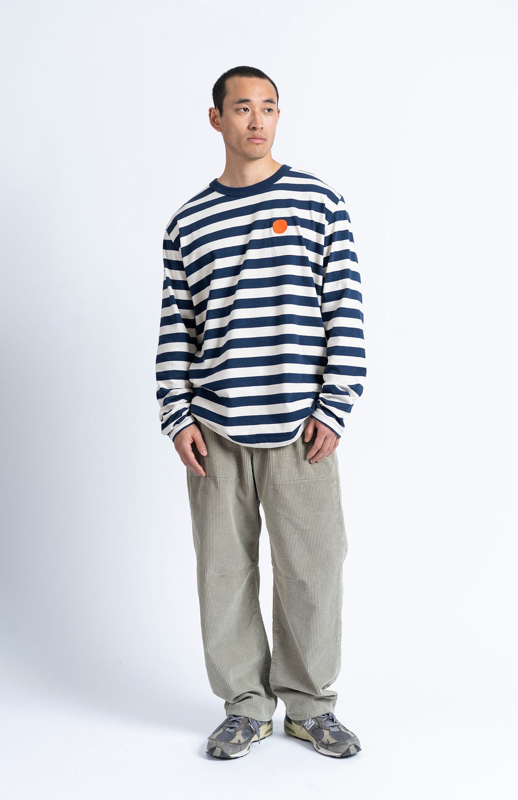 Loreak Mendian - Tee-shirt Striped Dot M Ecru/Blue