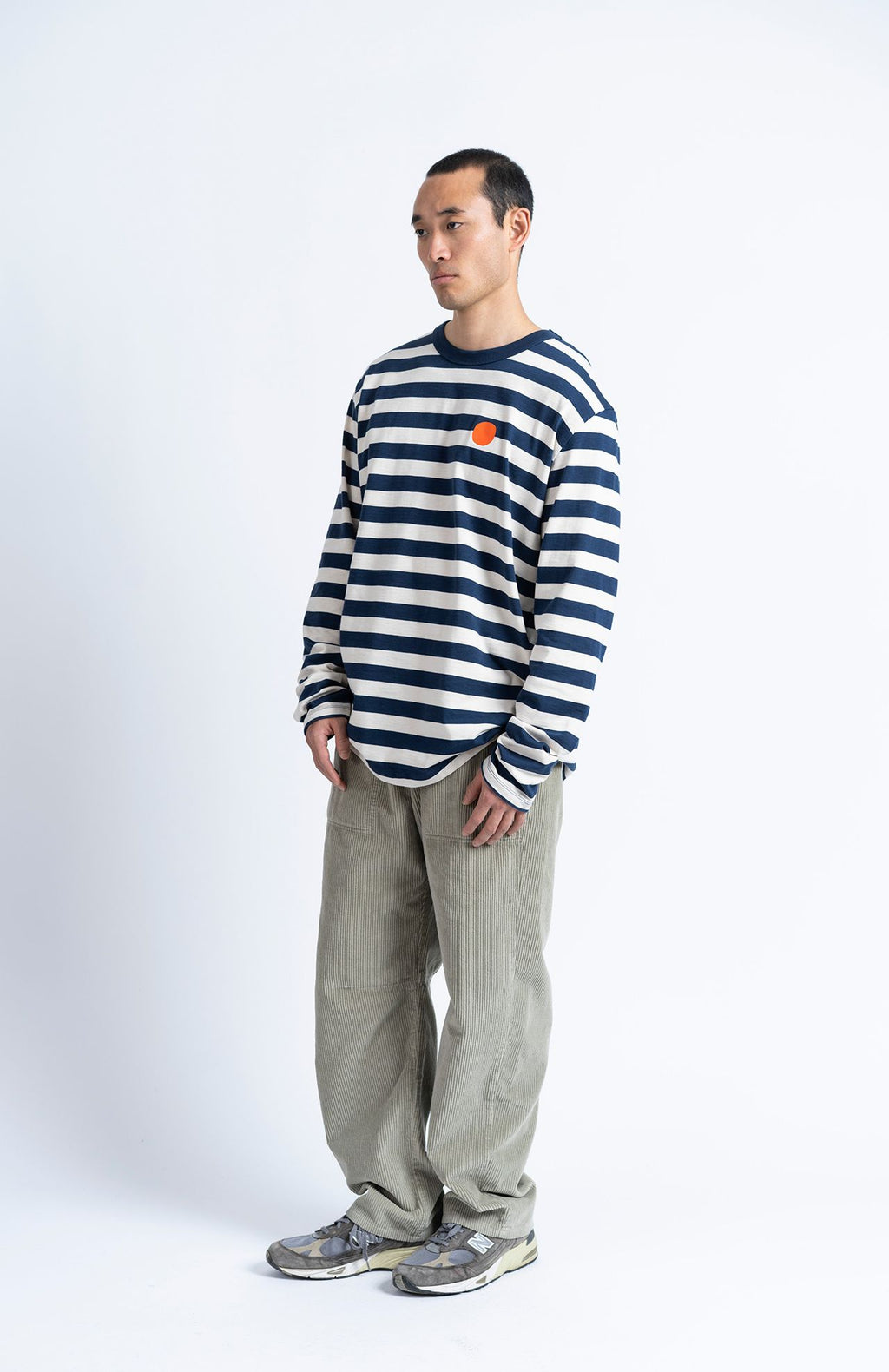 Loreak Mendian - Tee-shirt Striped Dot M Ecru/Blue