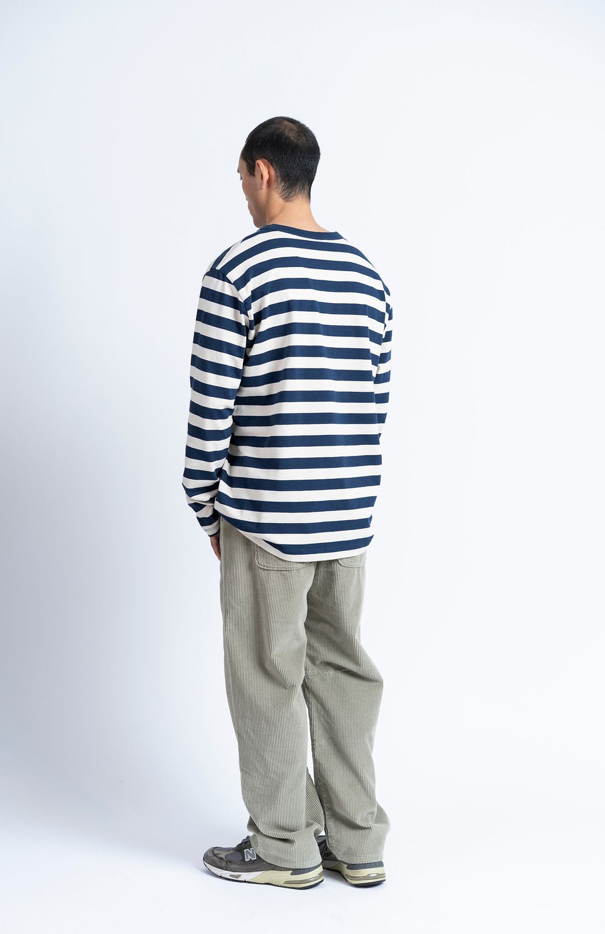 Loreak Mendian - Tee-shirt Striped Dot M Ecru/Blue