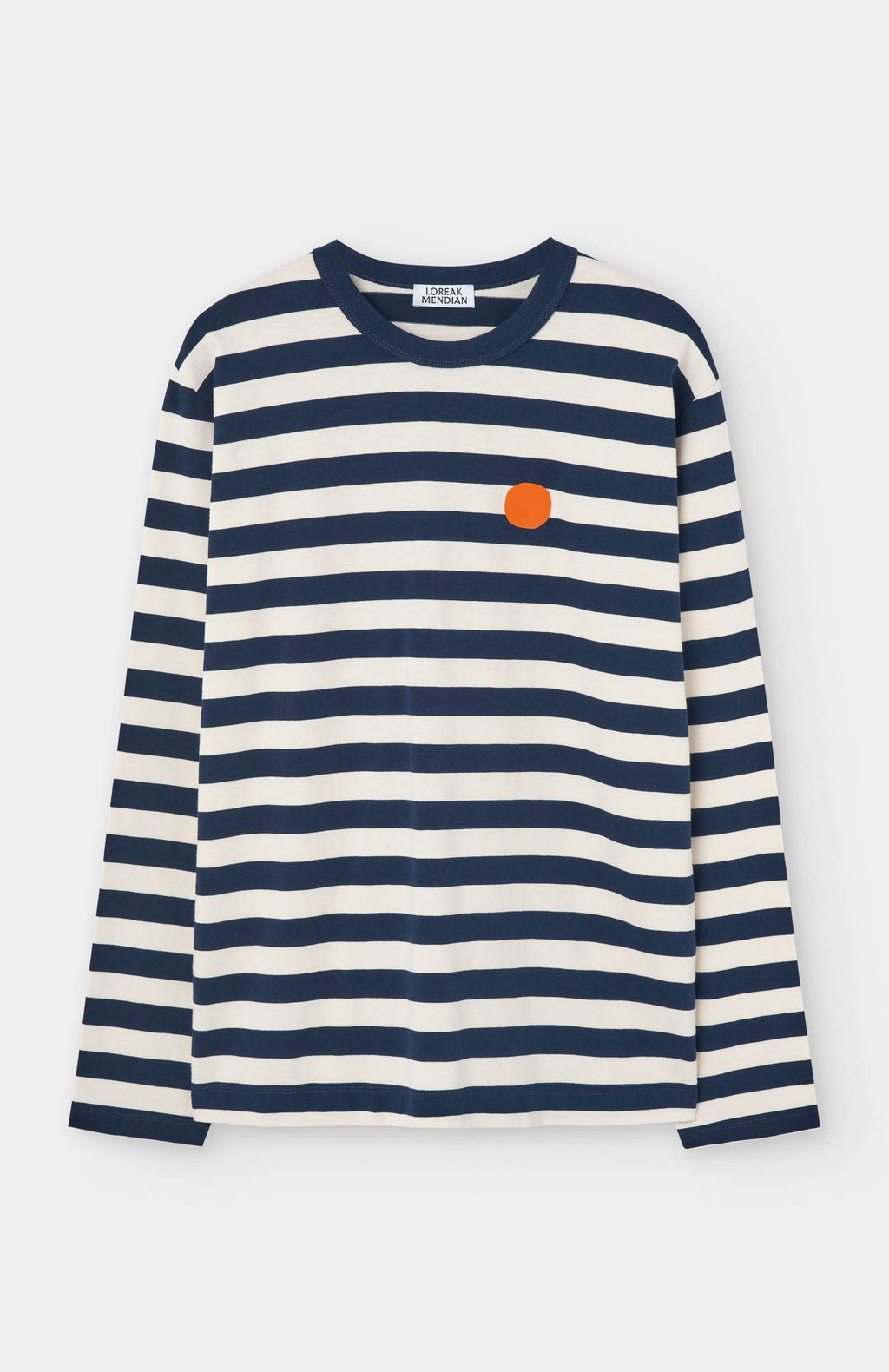 Loreak Mendian - Tee-shirt Striped Dot M Ecru/Blue
