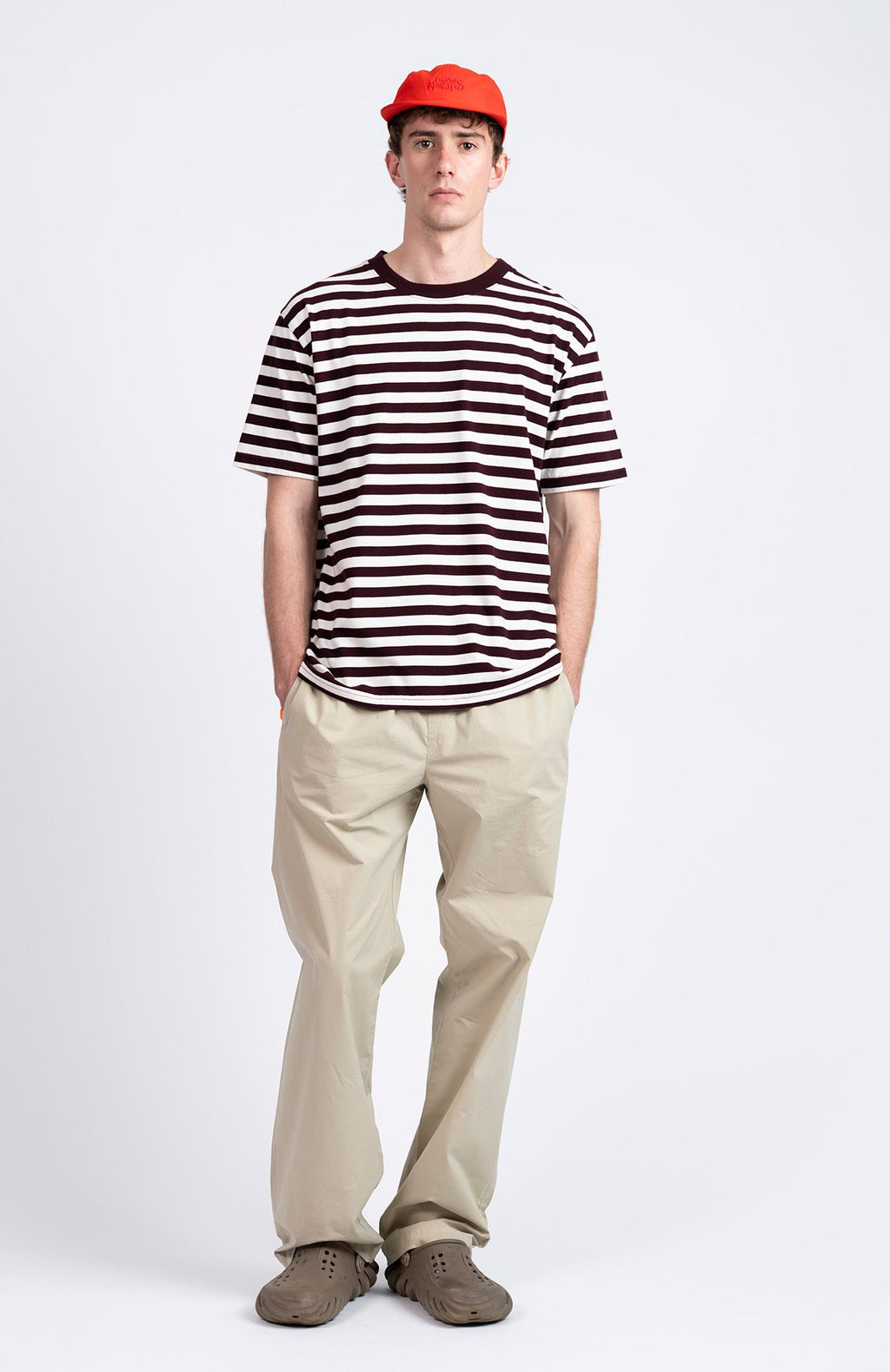 Loreak Mendian - T-shirt LM Stripe Burgundy