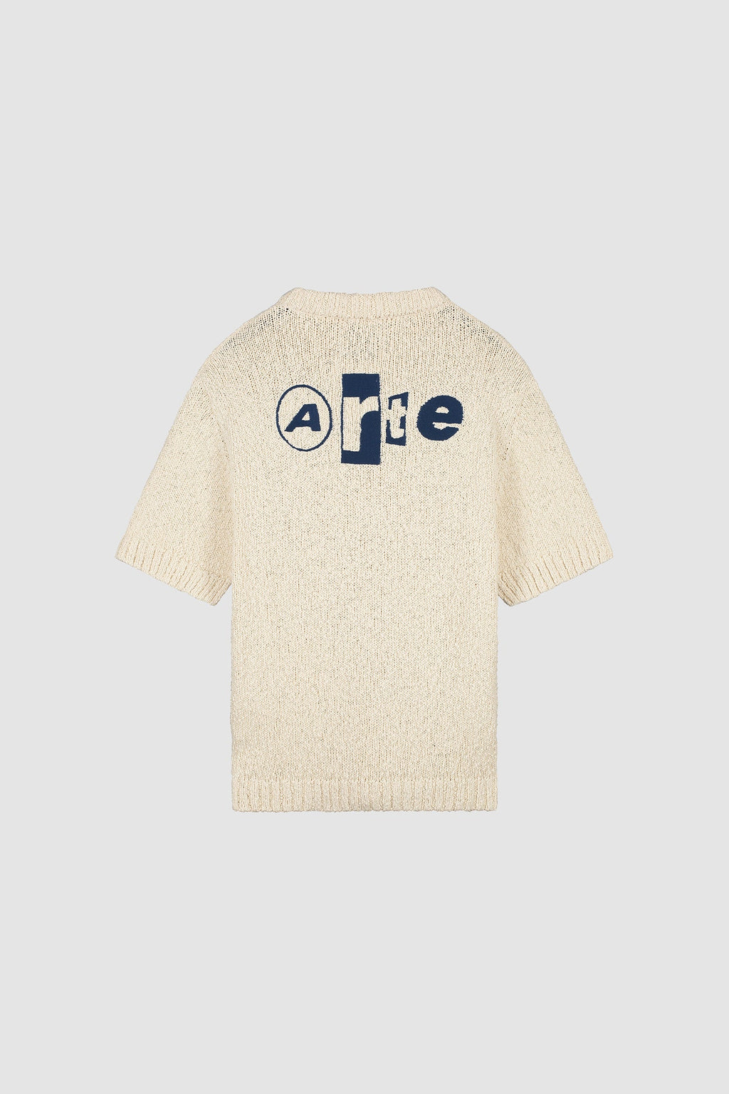 Arte - T-shirt en maille avec motif graphique au dos Crème