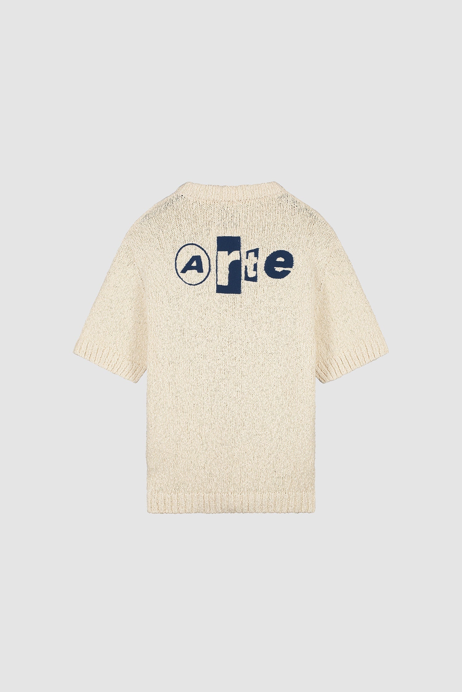 Arte - T-shirt en maille avec motif graphique au dos Crème