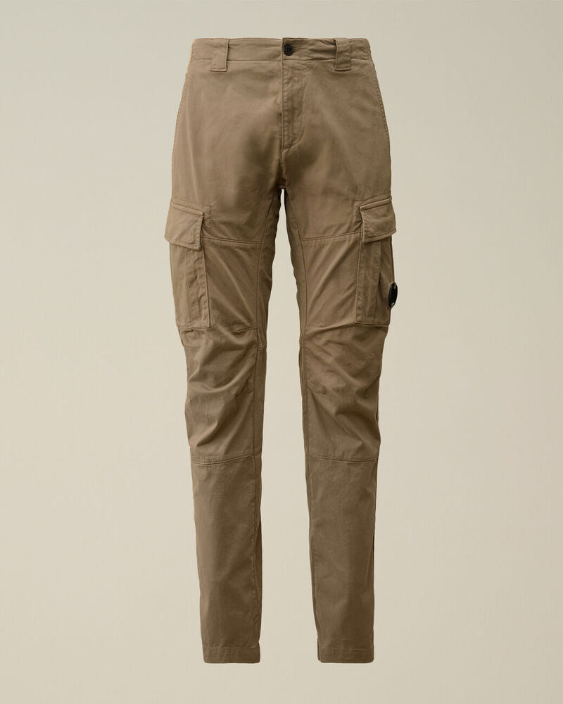 C.P. Company - Pantalon strech sateen ergonomic lens double cargo walnut