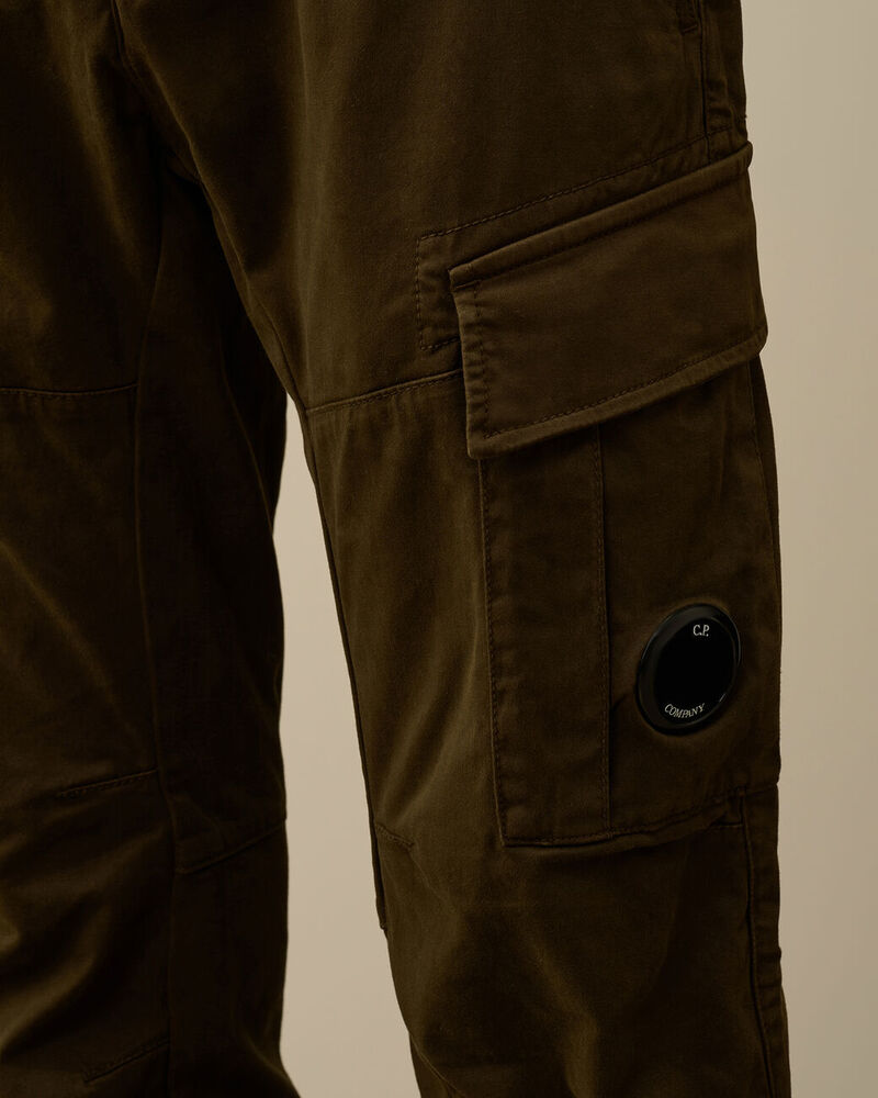 C.P. Company - Pantalon strech sateen ergonomic lens double cargo ivy green