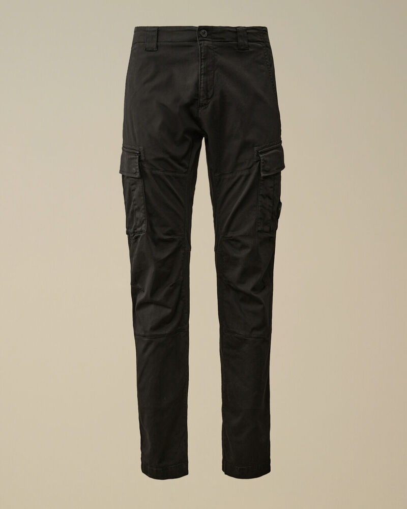 C.P. Company - Pantalon strech sateen ergonomic lens double cargo black