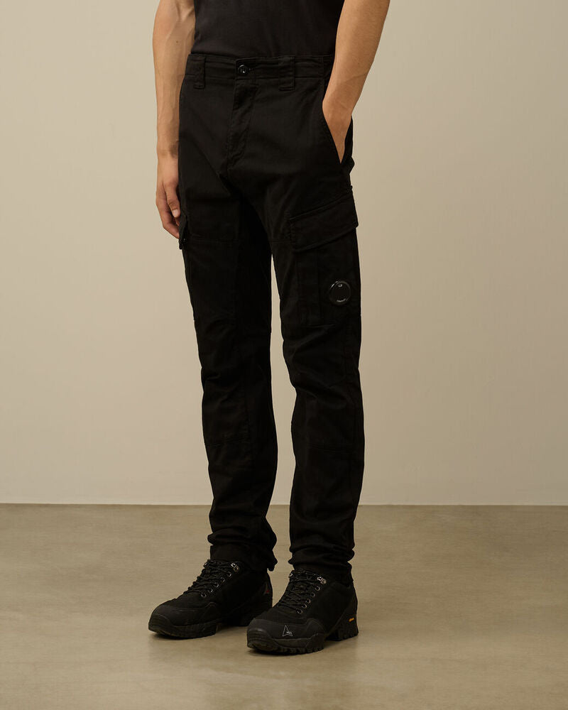 C.P. Company - Pantalon strech sateen ergonomic lens double cargo black