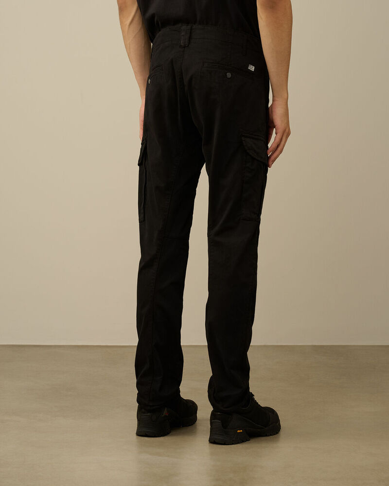 C.P. Company - Pantalon strech sateen ergonomic lens double cargo black