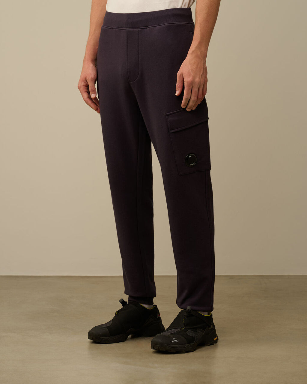 C.P. Company - Pantalon Diagonal Raised Fleece Cargo sweatpants Night shade