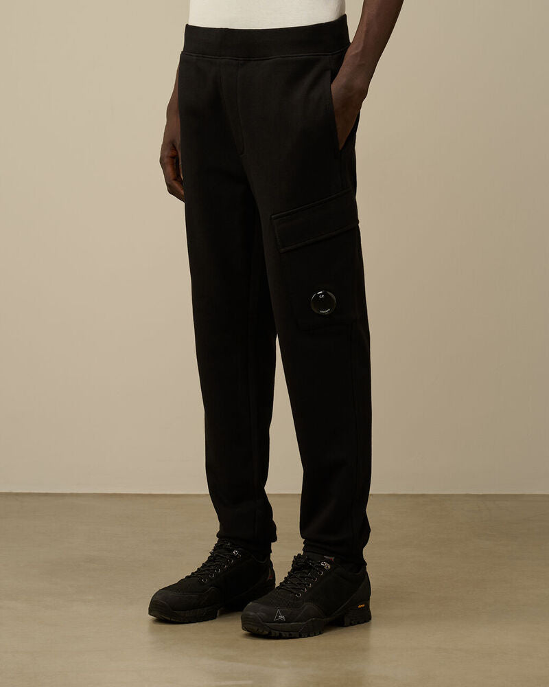 C.P. Company - Pantalon Diagonal Raised Fleece Cargo Sweatpants Black