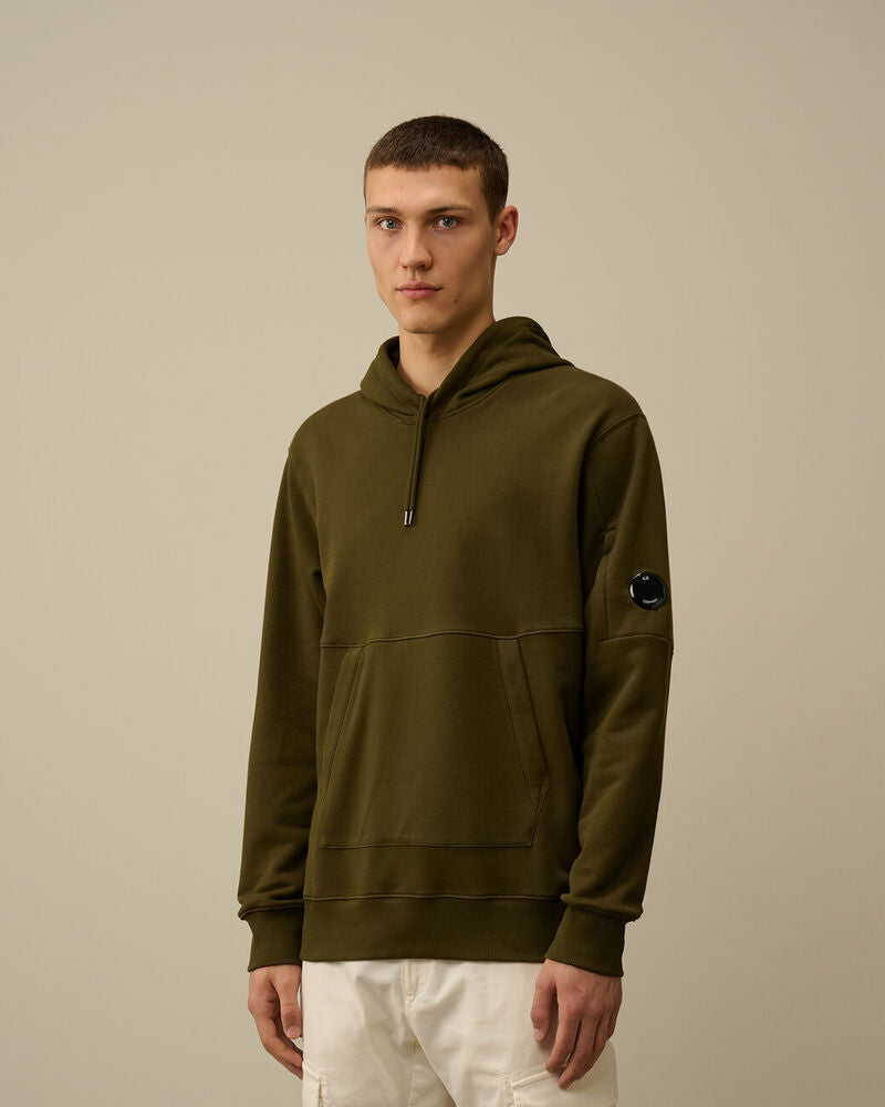C.P. Company - Sweat Diagonal Raised fleece hooded ivy green