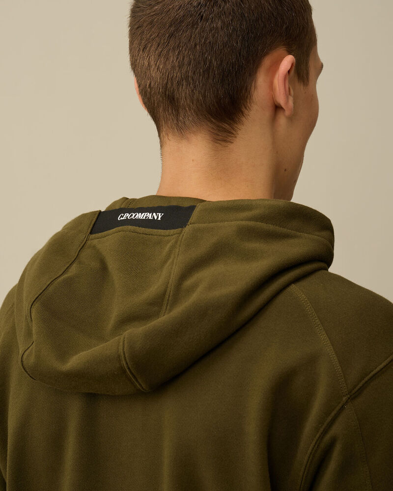 C.P. Company - Sweat Diagonal Raised fleece hooded ivy green