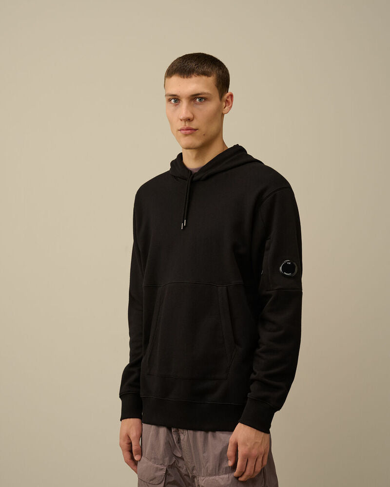 C.P. Company - Sweat Diagonal Raised fleece hooded black